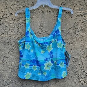 Catalina Blue Tropical Swim Top